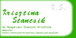krisztina stancsik business card